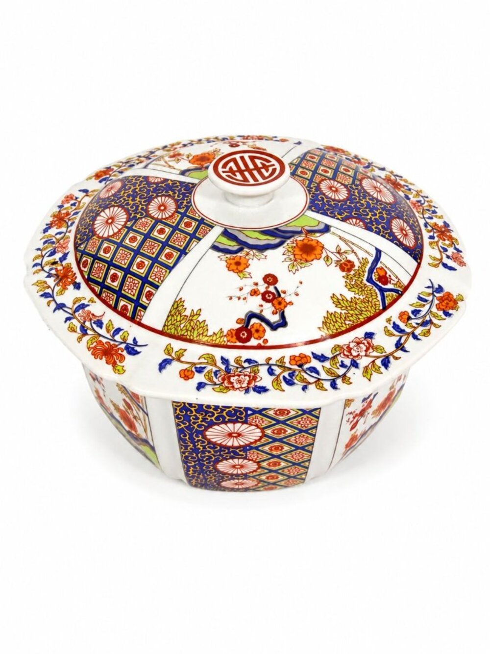 Tureen Covered Bowl Serving Dish Imari Tatung Chinaware Datong Vintage Cathay Oc